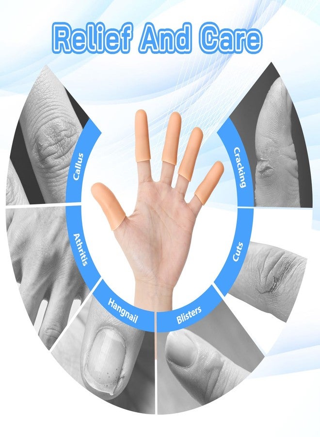 Matwsec 30 Pcs Gel Finger Cots, Silicone Finger Protectors, Reusable Finger Covers Soft Thumb Sleeve High Elastic Fingertip Bandages for Cracked Skin Blisters Calluses (Skin Color, 24 Pcs Large + 6 Pcs Small) - Image 4
